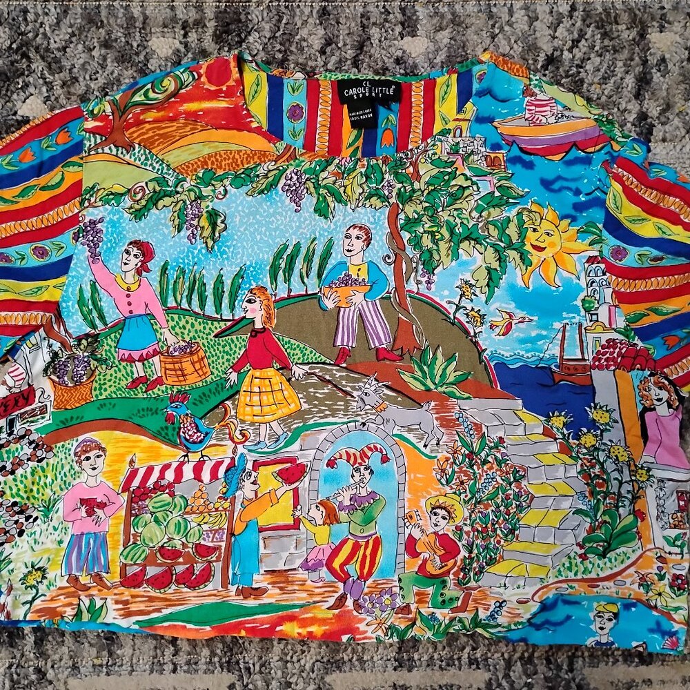 Carol Little art multicolor vintage top